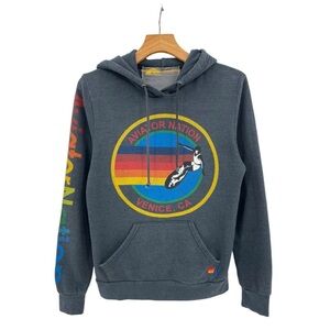 Aviator Nation Charcoal Hoodie with Colorful Logo